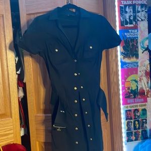 Button up black dress